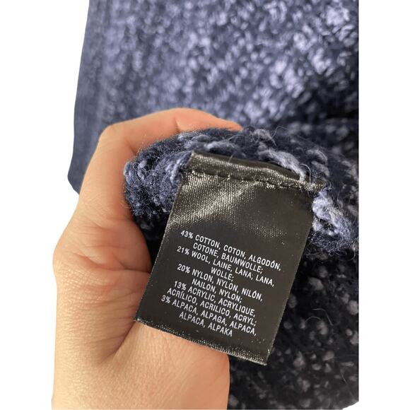 Moth Anthropologie Women's XS Navy Wool Sweater Cozy Coastal Grandma Nomadic - Picture 4 of 5